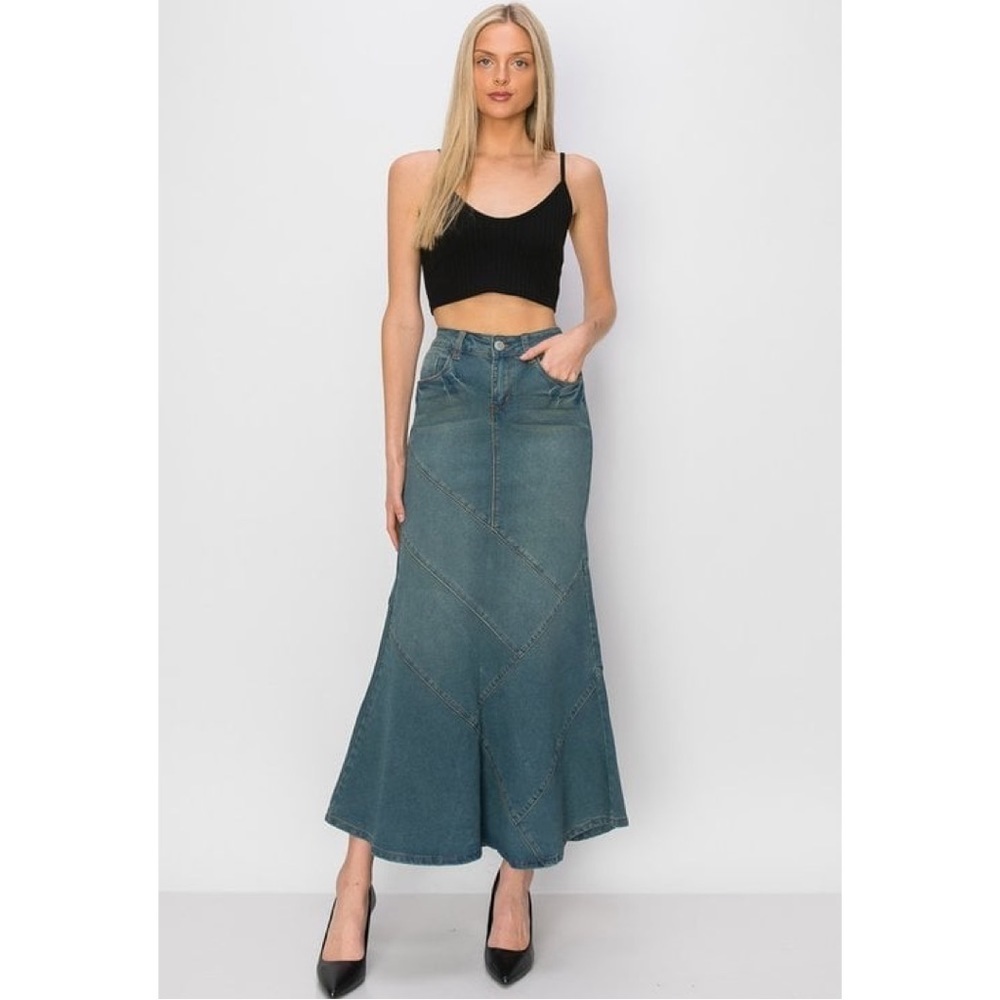 Be-Girl Denim Maxi Jean Skirt